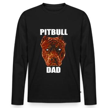 Pit bull father - Men's Premium Organic Long Sleeve Shirt - black - Front - Nico (187cm)