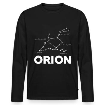 Exploration spatiale de l’univers de la constellation d’Orion - T-shirt manches longues Premium bio Homme - noir - Devant - Nico (187cm)