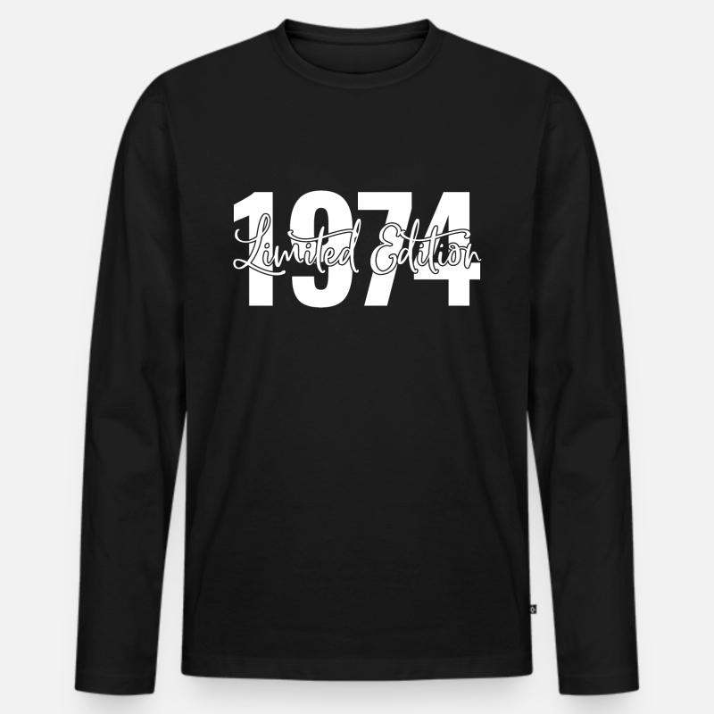 Limited Edition 1974 - Männer Premium Bio Langarmshirt - Schwarz