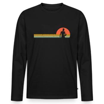 Joueur de basket-ball rétro Joueur de basket-ball vintage - T-shirt manches longues Premium bio Homme - noir - Devant - Nico (187cm)