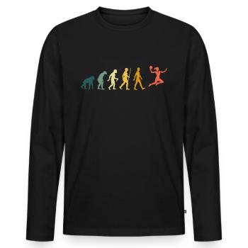 Joueur de Handball Rétro Joueur de Handball Evolution - T-shirt manches longues Premium bio Homme - noir - Devant - Nico (187cm)
