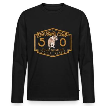 50 Years The Old Balls Club 50th Birthday Member - Men's Premium Organic Long Sleeve Shirt - black - Front - Nico (187cm)