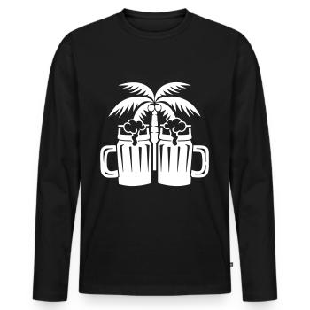 Beer Beach Palm Trees Island - Men's Premium Organic Long Sleeve Shirt - black - Front - Nico (187cm)