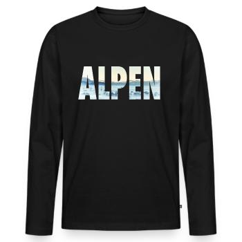 The Alpine gift idea for lovers of the mountains - Men's Premium Organic Long Sleeve Shirt - black - Front - Nico (187cm)