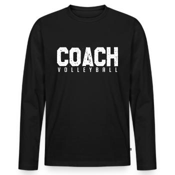 Volleyball coach. Volleyball coach. coach. - Men's Premium Organic Long Sleeve Shirt - black - Front - Nico (187cm)