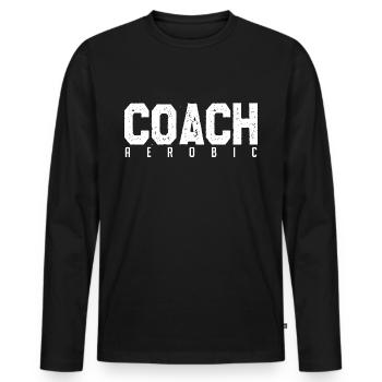 Aerobics Coach. Aerobics trainer. Gift coach. - Men's Premium Organic Long Sleeve Shirt - black - Front - Nico (187cm)
