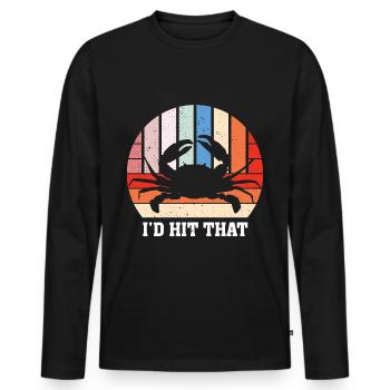 Meeresfrüchte Hummer Krebse Krabben - Männer Premium Bio Langarmshirt - Schwarz - Vorne - Nico (187cm)