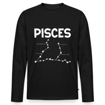 Zodiac sign Constellations Universe Space Galaxy - Men's Premium Organic Long Sleeve Shirt - black - Front - Nico (187cm)