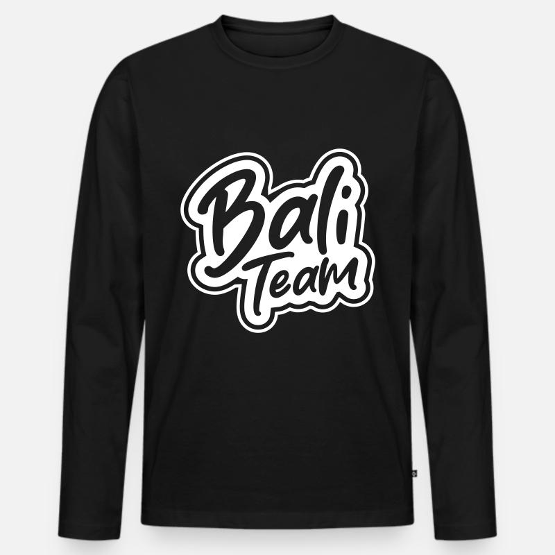 Bali Team - Männer Premium Bio Langarmshirt - Schwarz