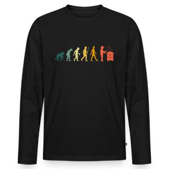 Apiculteur Evolution Abeille Rétro Vintage Abeilles - T-shirt manches longues Premium bio Homme - noir - Devant - Nico (187cm)