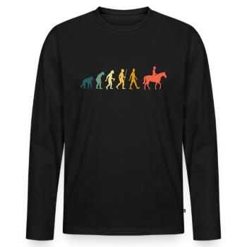 Équitation Evolution Dressage Rétro Chevaux Cavalier - T-shirt manches longues Premium bio Homme - noir - Devant - Nico (187cm)