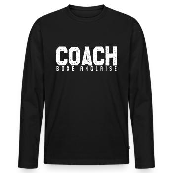 Englischer Boxtrainer. Englischer Boxtrainer. - Männer Premium Bio Langarmshirt - Schwarz - Vorne - Nico (187cm)