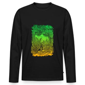 Dschungel Regenwald Naturschutz Amazonas - Männer Premium Bio Langarmshirt - Schwarz - Vorne - Nico (187cm)