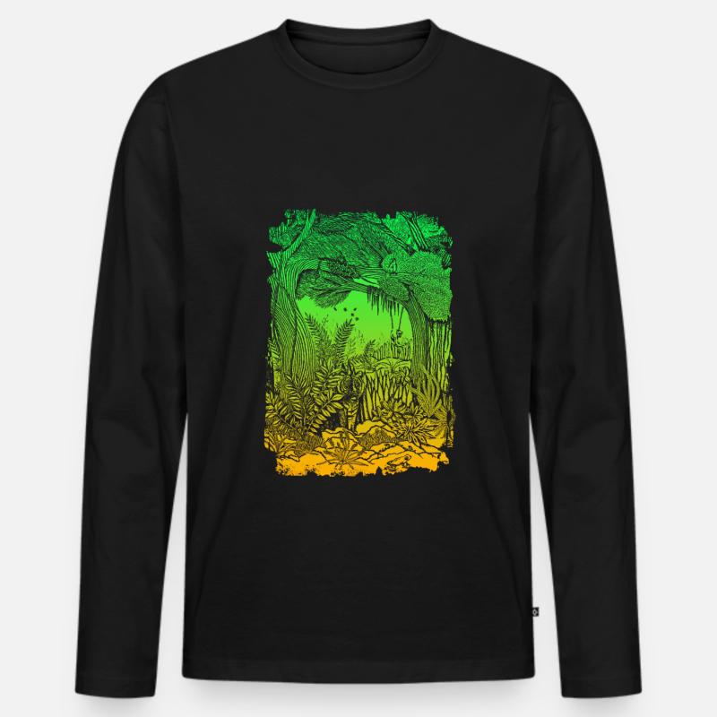 Dschungel Regenwald Naturschutz Amazonas - Männer Premium Bio Langarmshirt - Schwarz