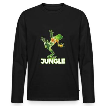 Dschungel Frosch Tierschutz Naturschutz Amazonas - Männer Premium Bio Langarmshirt - Schwarz - Vorne - Nico (187cm)