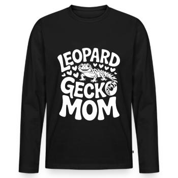 Leopard Gecko Mom Leopards Gecko Reptiles - Men's Premium Organic Long Sleeve Shirt - black - Front - Nico (187cm)