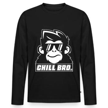 Chill Bro - Cooler Affe mit Sonnebrille Geschenkid - Männer Premium Bio Langarmshirt - Schwarz - Vorne - Nico (187cm)