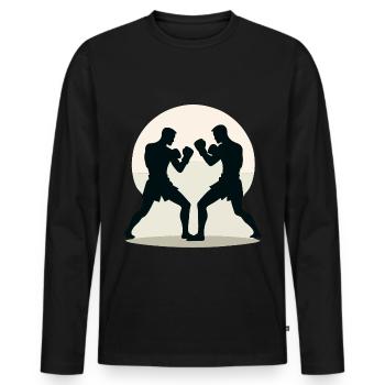 Kickboxen Kickboxer - Männer Premium Bio Langarmshirt - Schwarz - Vorne - Nico (187cm)
