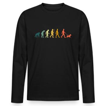 Jack Russel Evolution Retro Russel Terrier Chiens - T-shirt manches longues Premium bio Homme - noir - Devant - Nico (187cm)
