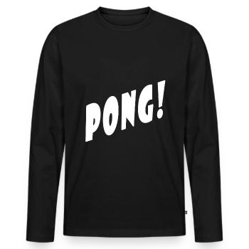 Pong! - Black / Black - Partner / Duo Look - Ping! - Men's Premium Organic Long Sleeve Shirt - black - Front - Nico (187cm)