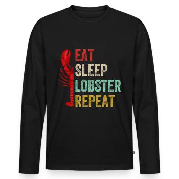 Hummer essen Meeresfrüchte - Männer Premium Bio Langarmshirt - Schwarz - Vorne - Nico (187cm)