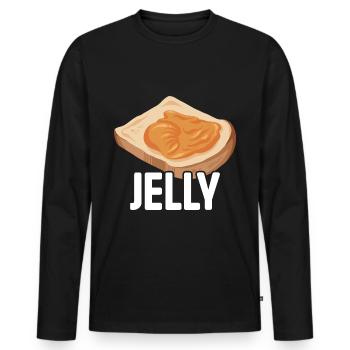 Peanut Butter Breakfast Toast Love - Men's Premium Organic Long Sleeve Shirt - black - Front - Nico (187cm)