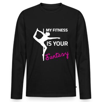 Pole Dance - My Fitness is your Fantasy - Men's Premium Organic Long Sleeve Shirt - black - Front - Nico (187cm)