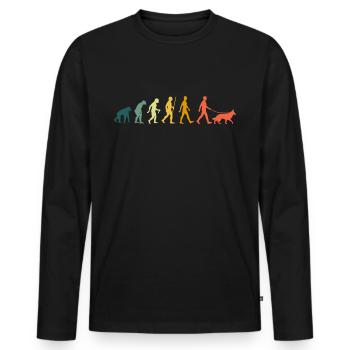 Retro Shepherd Evolution Chiens de berger - T-shirt manches longues Premium bio Homme - noir - Devant - Nico (187cm)