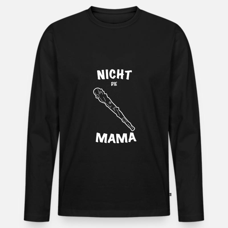 Nicht die Mama - Männer Premium Bio Langarmshirt - Schwarz