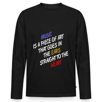 Music, art - Men's Premium Organic Long Sleeve Shirt - black - Front - Nico (187cm)