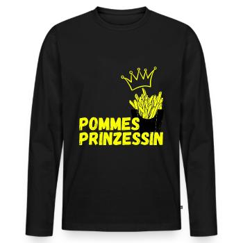 Pommes Prinzessin Fritten Kartoffel - Männer Premium Bio Langarmshirt - Schwarz - Vorne - Nico (187cm)