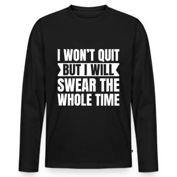 Je ne vais pas abandonner, je vais toujours maudire - T-shirt manches longues Premium bio Homme - noir - Devant - Nico (187cm)