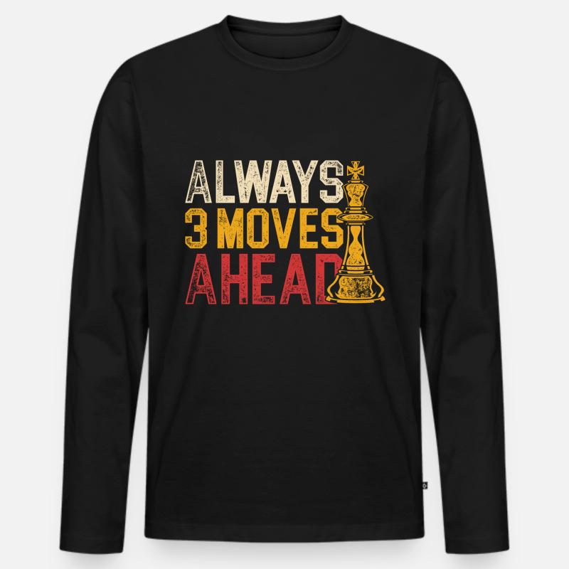 Schachspieler Schachmatt Schach - Männer Premium Bio Langarmshirt - Schwarz