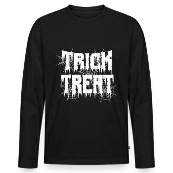 trick treat, Halloween. - T-shirt manches longues Premium bio Homme - noir - Devant - Nico (187cm)