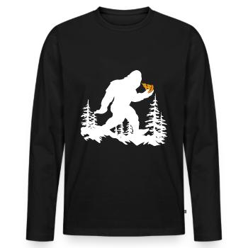 Pizza is also loved by creatures - Men's Premium Organic Long Sleeve Shirt - black - Front - Nico (187cm)