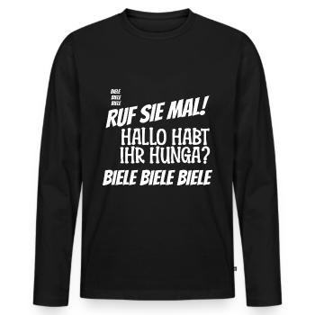 Biele Biele Biele - Männer Premium Bio Langarmshirt - Schwarz - Vorne - Nico (187cm)