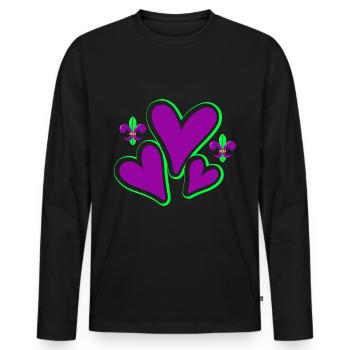 Mardi Gras Parade Fest Carnaval Carnaval - T-shirt manches longues Premium bio Homme - noir - Devant - Nico (187cm)