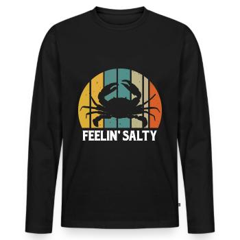 Fühl mich salzig Hummer Krebse Meeresfrüchte - Männer Premium Bio Langarmshirt - Schwarz - Vorne - Nico (187cm)