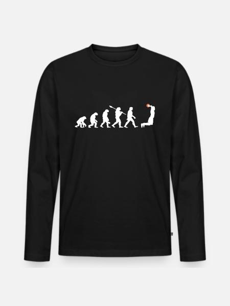 Évolution du basketball - T-shirt manches longues Premium bio Homme - noir