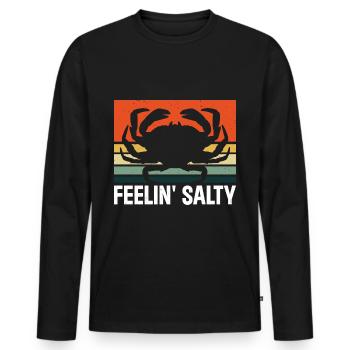 Fühl mich salzig Hummer Krebse Meeresfrüchte - Männer Premium Bio Langarmshirt - Schwarz - Vorne - Nico (187cm)