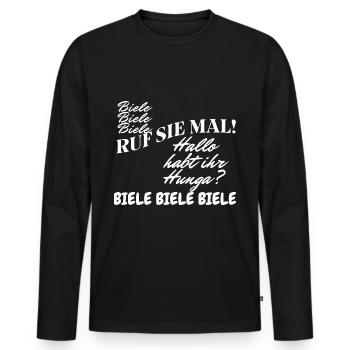 Ruf Sie mal Biele Biele Biele Enten Meme - Männer Premium Bio Langarmshirt - Schwarz - Vorne - Nico (187cm)
