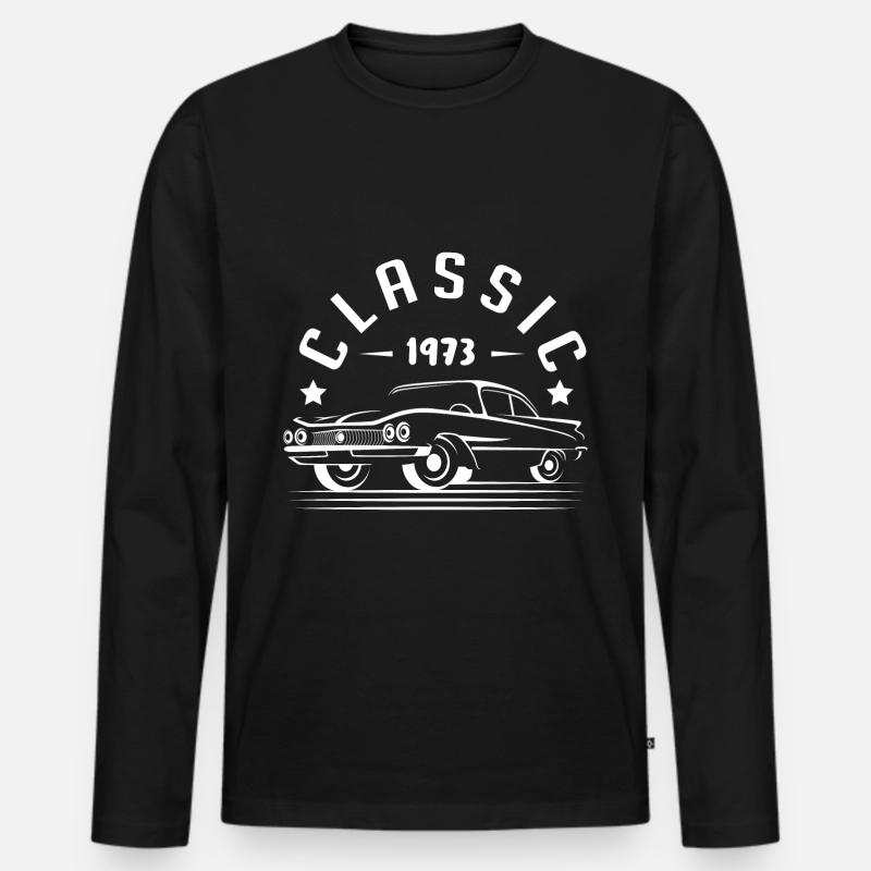 Klassisch 1973. - Männer Premium Bio Langarmshirt - Schwarz