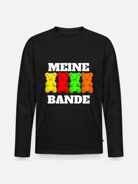 Mon gang d’ours gommeux - T-shirt manches longues Premium bio Homme - noir