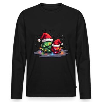 Pétanque Noël Officiel Boules Cadeau Noel - Männer Premium Bio Langarmshirt - Schwarz - Vorne - Nico (187cm)