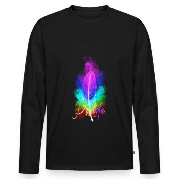 Gay Pride Rainbow Unice Feather lgbt - Männer Premium Bio Langarmshirt - Schwarz - Vorne - Nico (187cm)
