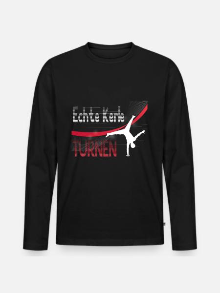 Echte Kerle Turnen - Jungen Bodenturnen Gymnastik - Männer Premium Bio Langarmshirt - Schwarz