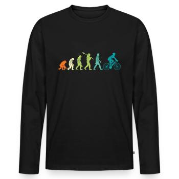 E Bikes E Bike Retro - Männer Premium Bio Langarmshirt - Schwarz - Vorne - Nico (187cm)