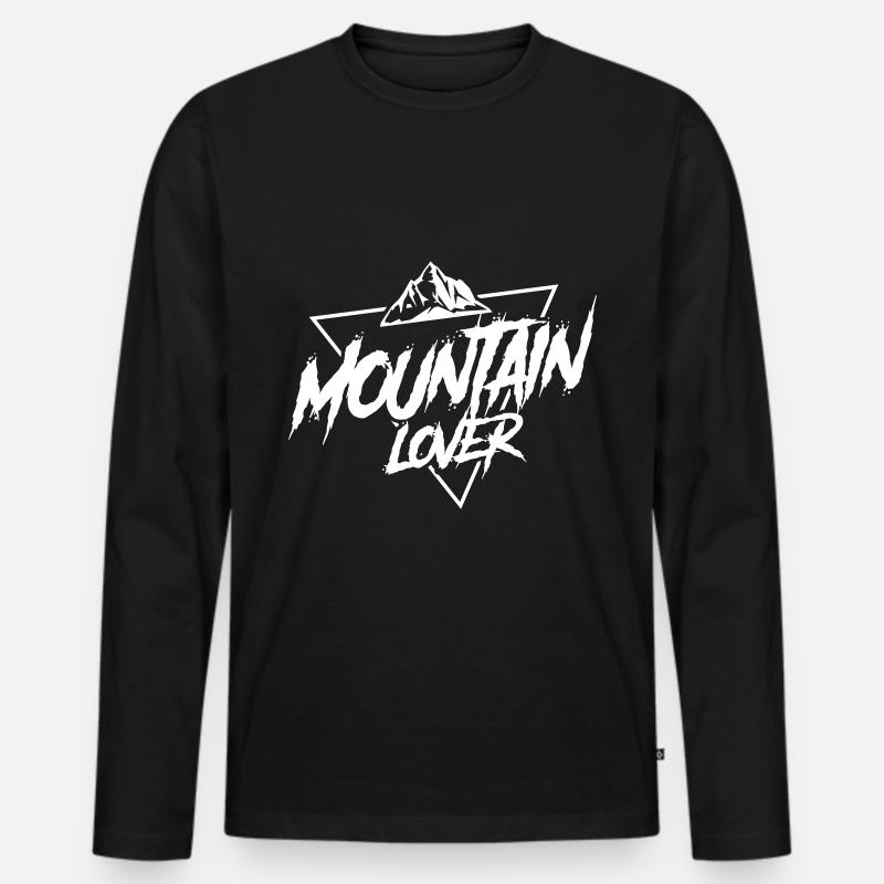 Mountain lover berge - Männer Premium Bio Langarmshirt - Schwarz