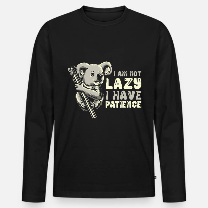 Koala Koalabär - Männer Premium Bio Langarmshirt - Schwarz