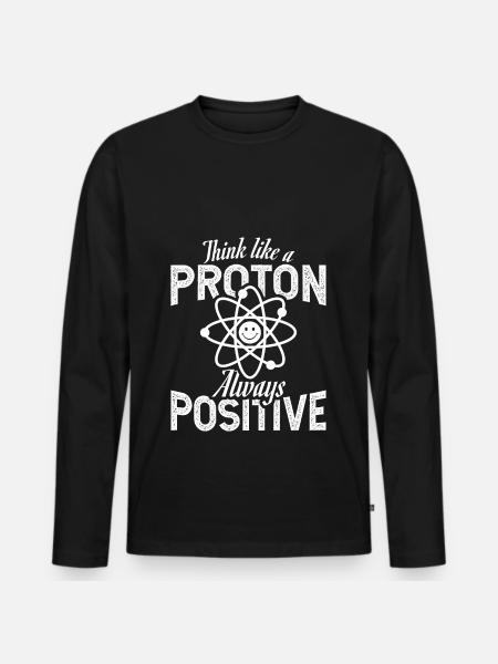 Proton Positive Physics Natural Science Joke - Premium økologisk langærmet T-shirt til mænd - sort